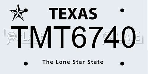 TMT6740 Texas License Plate