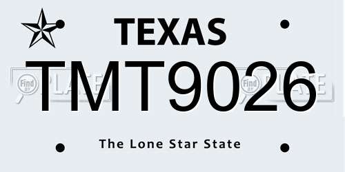 TMT9026 Texas License Plate