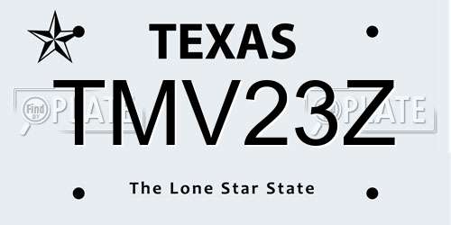 TMV23Z Texas License Plate