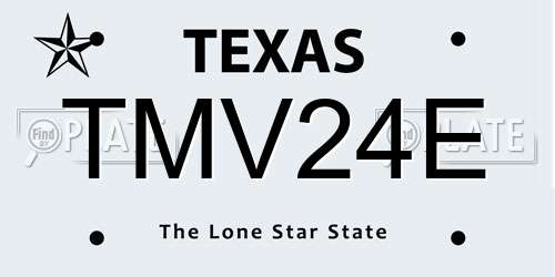 TMV24E Texas License Plate