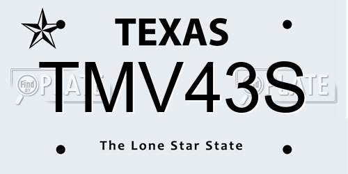 TMV43S Texas License Plate
