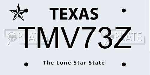TMV73Z Texas License Plate