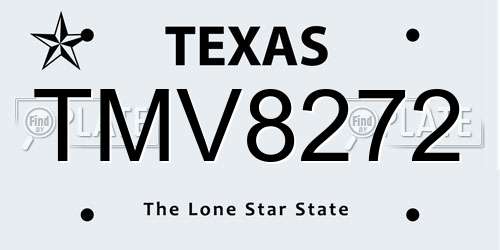 TMV8272 Texas License Plate