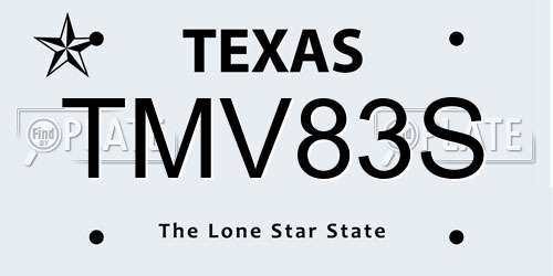 TMV83S Texas License Plate