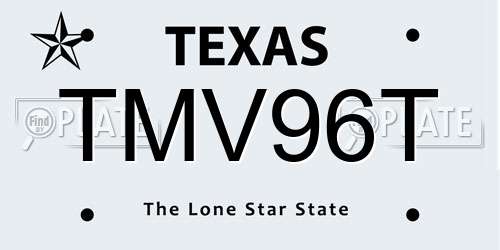 TMV96T Texas License Plate
