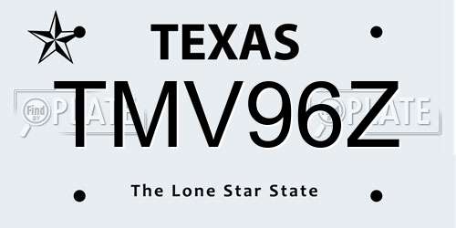 TMV96Z Texas License Plate