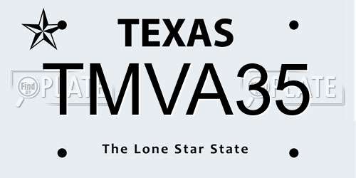 TMVA35 Texas License Plate