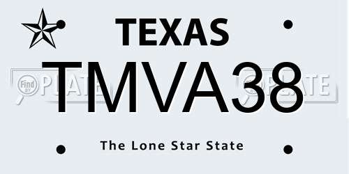 TMVA38 Texas License Plate