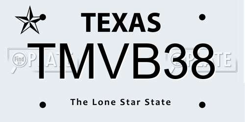 TMVB38 Texas License Plate