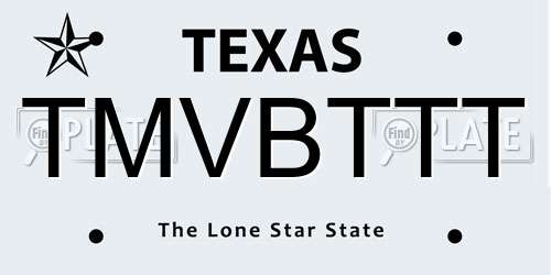 TMVBTTT Texas License Plate