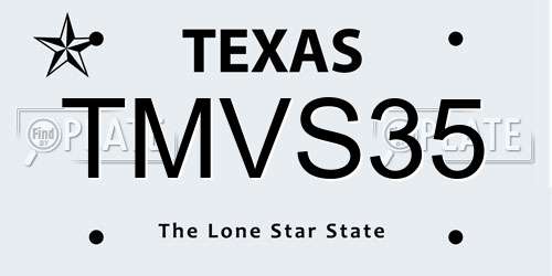 TMVS35 Texas License Plate