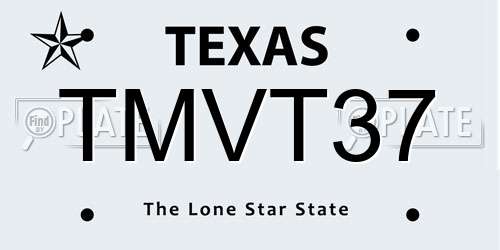 TMVT37 Texas License Plate