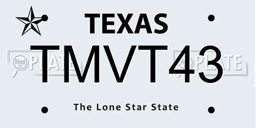 TMVT43 Texas License Plate