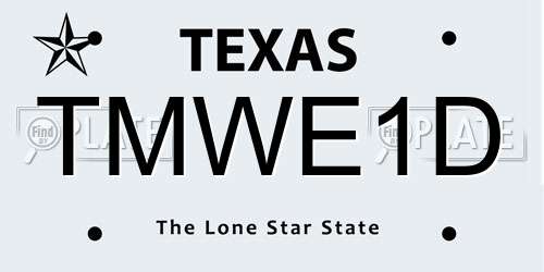 TMWE1D Texas License Plate