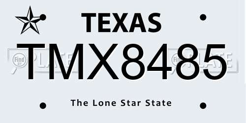 TMX8485 Texas License Plate