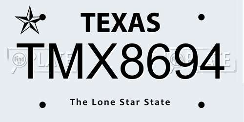 TMX8694 Texas License Plate