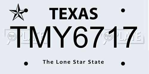 TMY6717 Texas License Plate