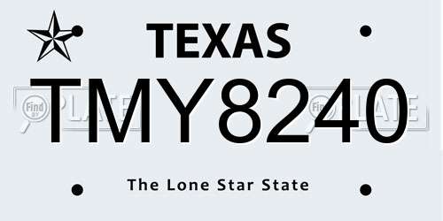 TMY8240 Texas License Plate
