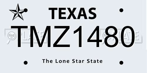TMZ1480 Texas License Plate