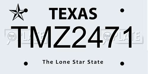TMZ2471 Texas License Plate