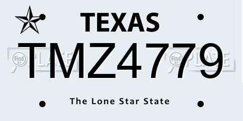 TMZ4779 Texas License Plate