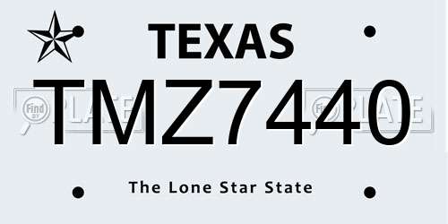 TMZ7440 Texas License Plate