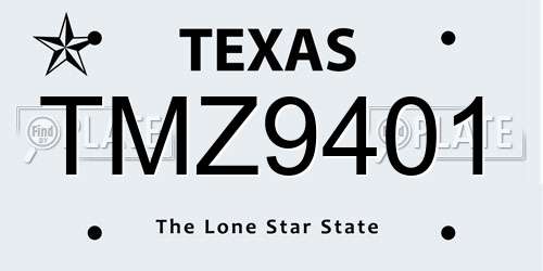 TMZ9401 Texas License Plate