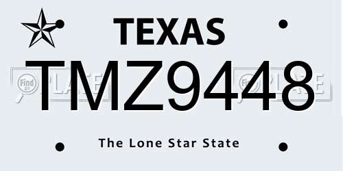 TMZ9448 Texas License Plate
