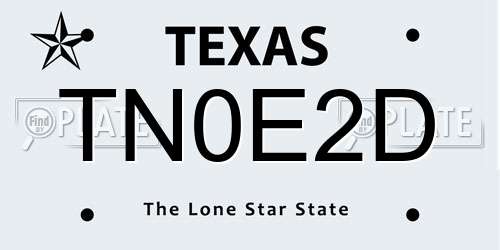 TN0E2D Texas License Plate