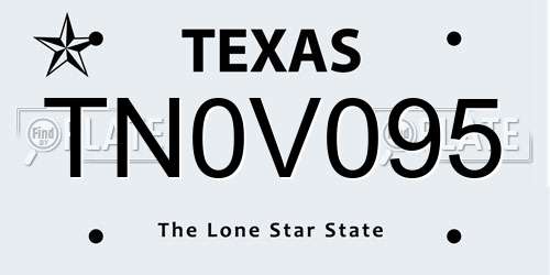 TN0V095 Texas License Plate