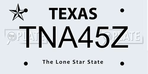 TNA45Z Texas License Plate