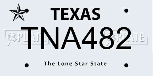 TNA482 Texas License Plate