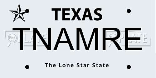 TNAMRE Texas License Plate