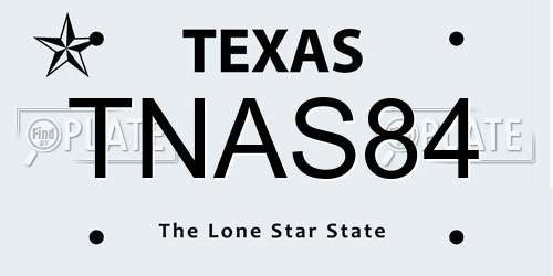 TNAS84 Texas License Plate