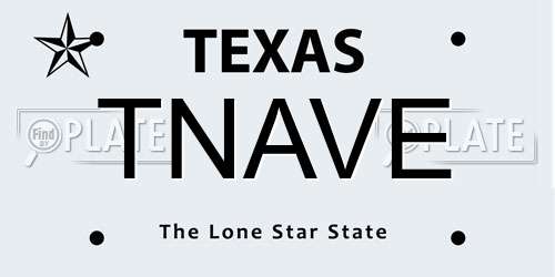 TNAVE Texas License Plate