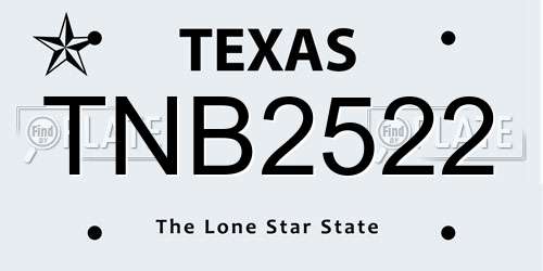 TNB2522 Texas License Plate