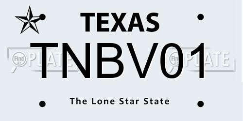 TNBV01 Texas License Plate