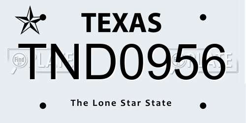 TND0956 Texas License Plate