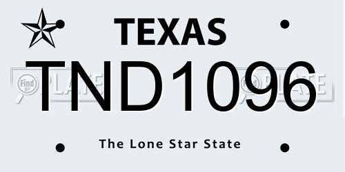 TND1096 Texas License Plate
