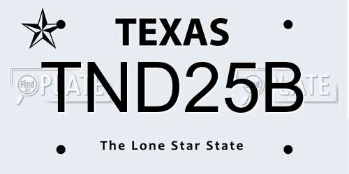 TND25B Texas License Plate