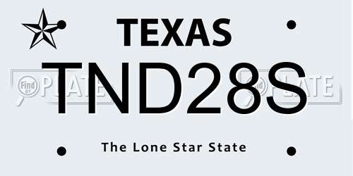 TND28S Texas License Plate