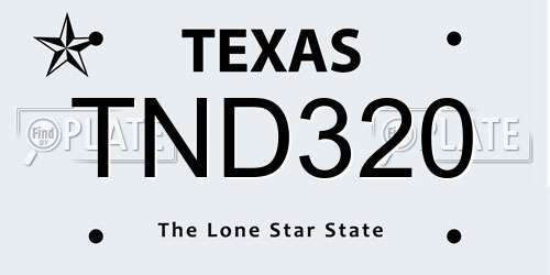 TND320 Texas License Plate