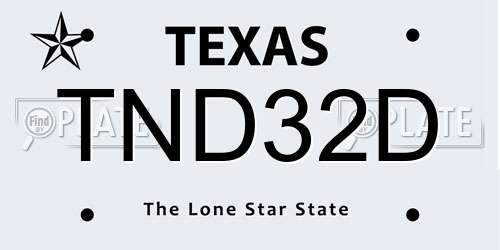 TND32D Texas License Plate