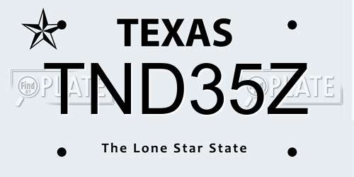 TND35Z Texas License Plate