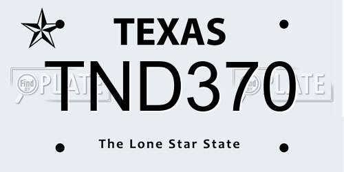 TND370 Texas License Plate