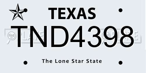 TND4398 Texas License Plate
