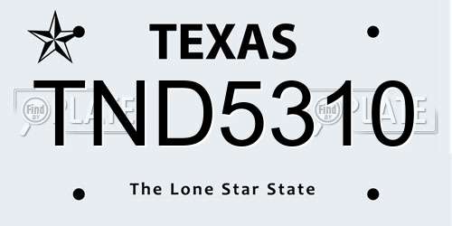 TND5310 Texas License Plate