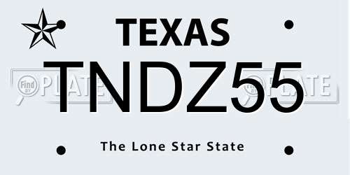 TNDZ55 Texas License Plate