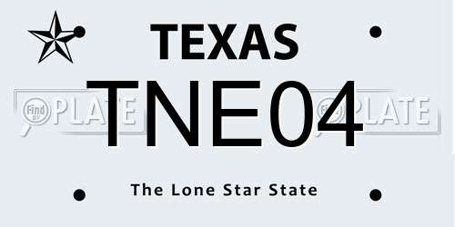 TNE04 Texas License Plate