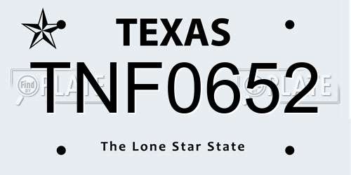 TNF0652 Texas License Plate